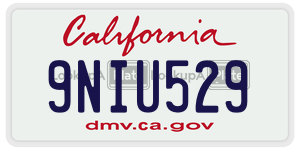 9NIU529 license plate in California