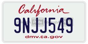 9NJJ549 license plate in California