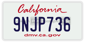 9NJP736 license plate in California