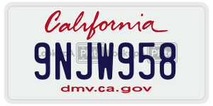 9NJW958  license plate in CA