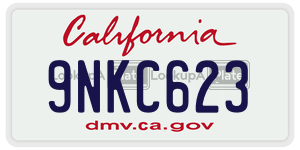 9NKC623 license plate in California