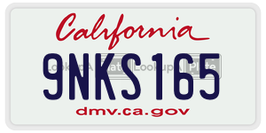9NKS165 license plate in California