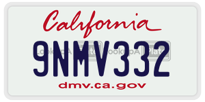 9NMV332 license plate in California