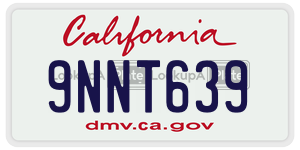 9NNT639 license plate in California