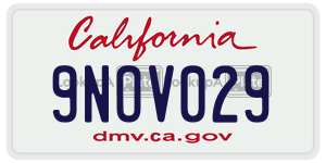 9NOV029 license plate in California