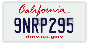 9NRP295  license plate in CA