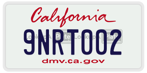 9NRT002 license plate in California