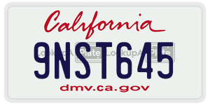 9NST645 license plate in California