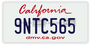 9NTC565  license plate in CA