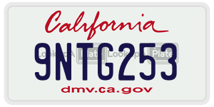 9NTG253 license plate in California