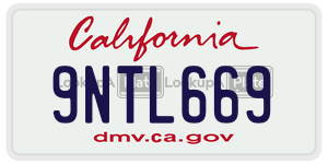 9NTL669 license plate in California