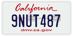 9NUT487  license plate in CA