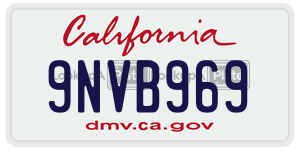 9NVB969 license plate in California