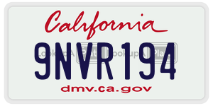 9NVR194 license plate in California