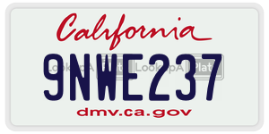 9NWE237  license plate in CA