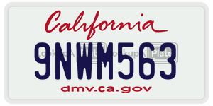 9NWM563 license plate in California