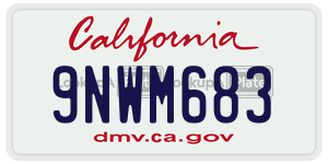 9NWM683 license plate in California