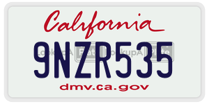 9NZR535 license plate in California