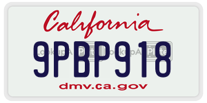 9PBP918  license plate in CA