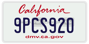 9PCS920 license plate in California