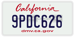 9PDC626 license plate in California