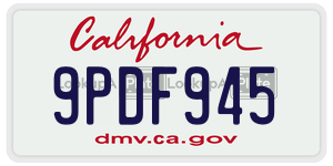 9PDF945 license plate in California