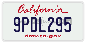 9PDL295 license plate in California