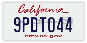 9PDT044  license plate in CA