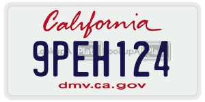 9PEH124  license plate in CA
