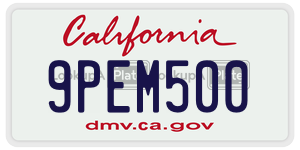 9PEM500 license plate in California