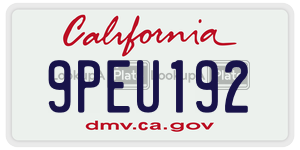 9PEU192  license plate in CA
