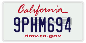 9PHM694 license plate in California