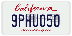 9PHU050  license plate in CA