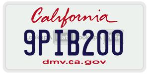9PIB200 license plate in California