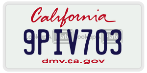 9PIV703 license plate in California