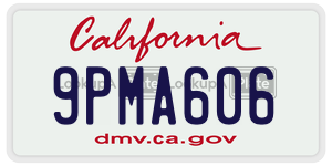 9PMA606  license plate in CA