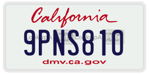 9PNS810  license plate in CA
