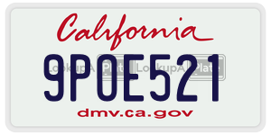 9POE521 license plate in California