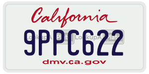 9PPC622  license plate in CA
