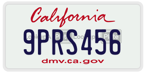 9PRS456 license plate in California