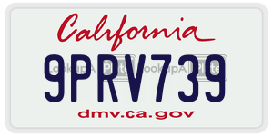 9PRV739 license plate in California