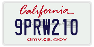 9PRW210 license plate in California
