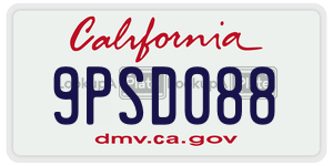 9PSD088 license plate in California