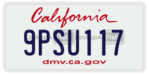 9PSU117  license plate in CA