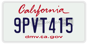 9PVT415  license plate in CA