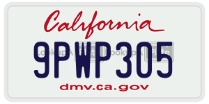 9PWP305  license plate in CA
