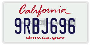 9RBJ696  license plate in CA
