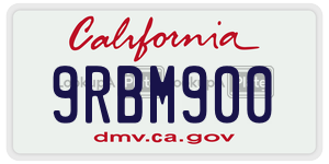 9RBM900  license plate in CA