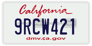 9RCW421 license plate in California