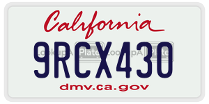 9RCX430  license plate in CA